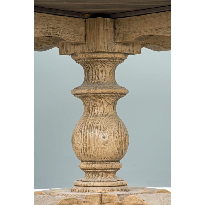 1.3m Farmhouse Pedestal Dining Table with 6 Claremont Chairs - 8