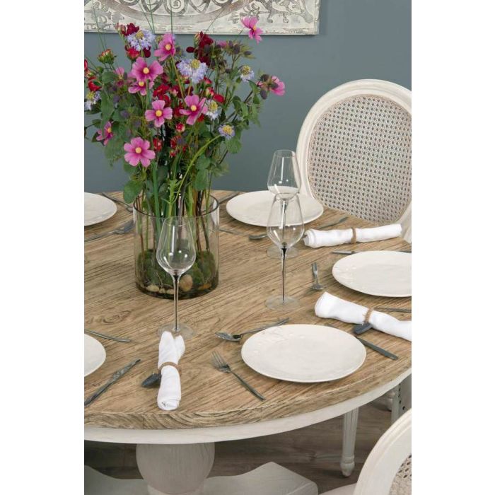1.3m Country Pedestal Dining Table with 6 Ellena Chairs  - 9