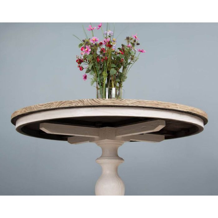 1.3m Country Pedestal Dining Table with 6 Scandi Armchairs - 13