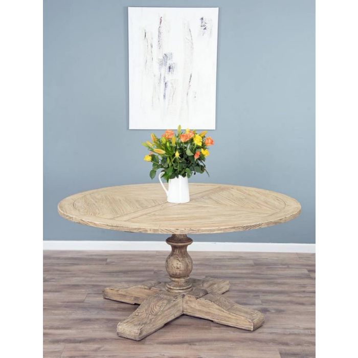 1.6m Farmhouse Pedestal Dining Table with 8 Latifa Chairs  - 5