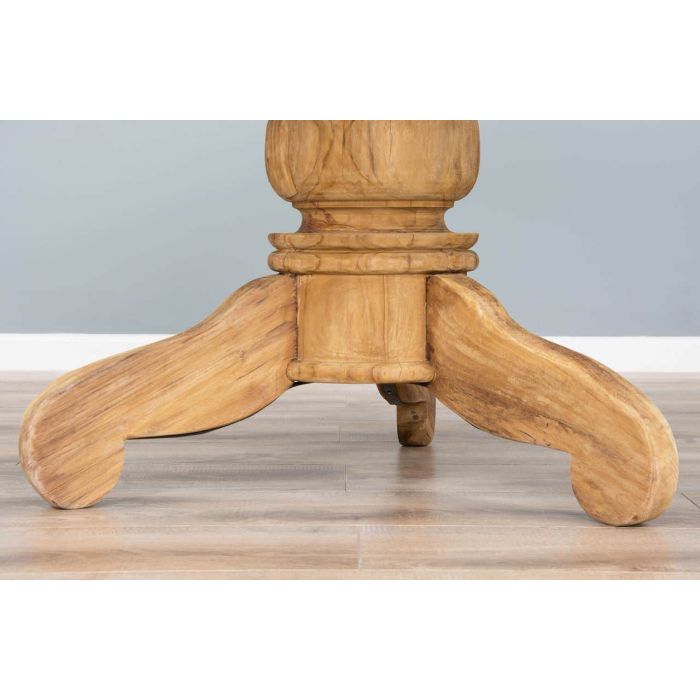 1.5m Reclaimed Teak Circular Pedestal Dining Table with 6 or 8 Vikka Chairs - 6