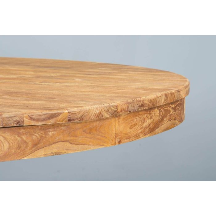 1.5m Reclaimed Teak Circular Pedestal Dining Table with 6 or 8 Vikka Chairs - 4