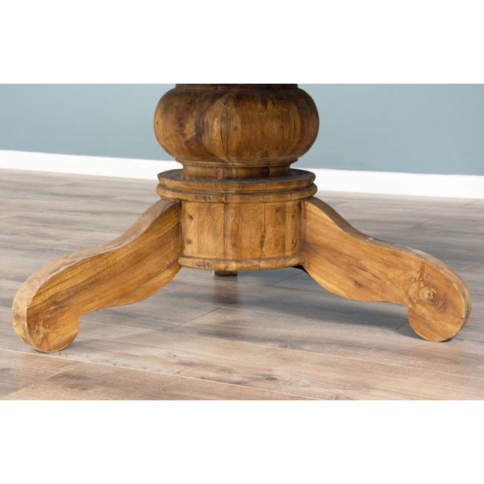 1.8m Reclaimed Teak Circular Pedestal Table with 8 Donna Armchairs - 8