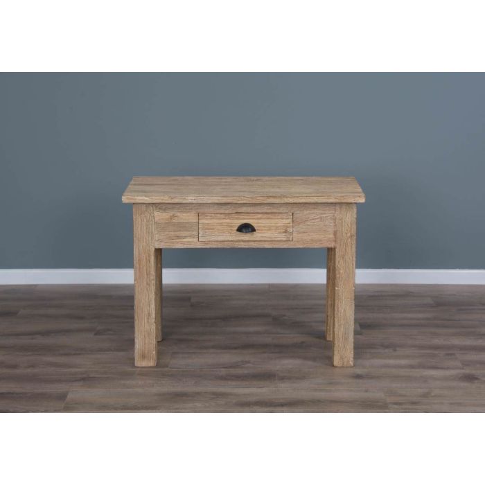 Reclaimed Teak Occasional/Hall Table White Wash Finish with Drawer - 5