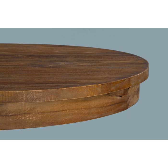1.2m Reclaimed Teak Oval Pedestal Dining Table with 4 Stackable Zorro Chairs - 4