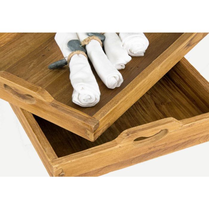 Solid Reclaimed Teak Serving Tray - 2