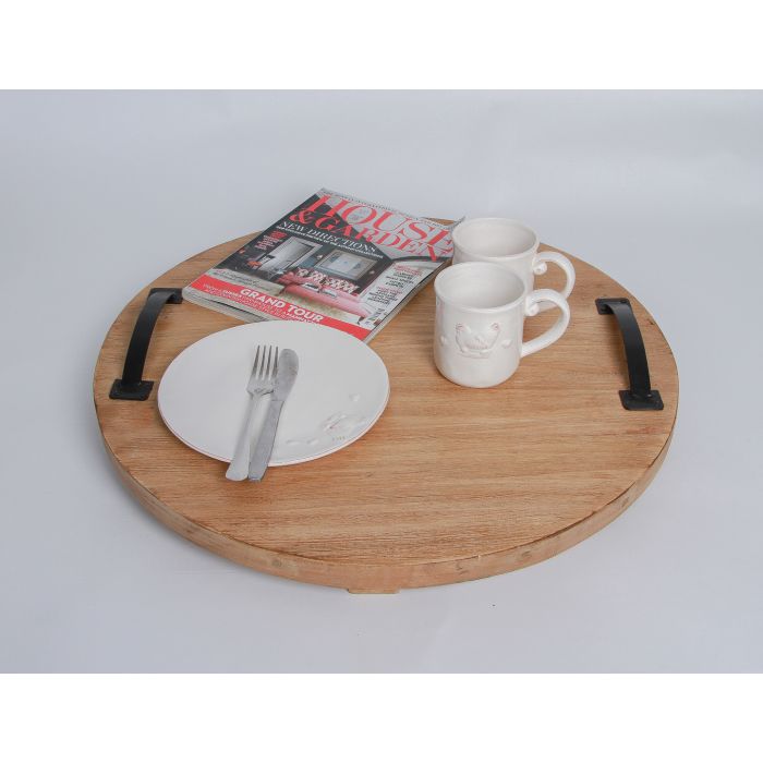 Reclaimed Teak Urban Fusion Serving Tray - Circular - 2