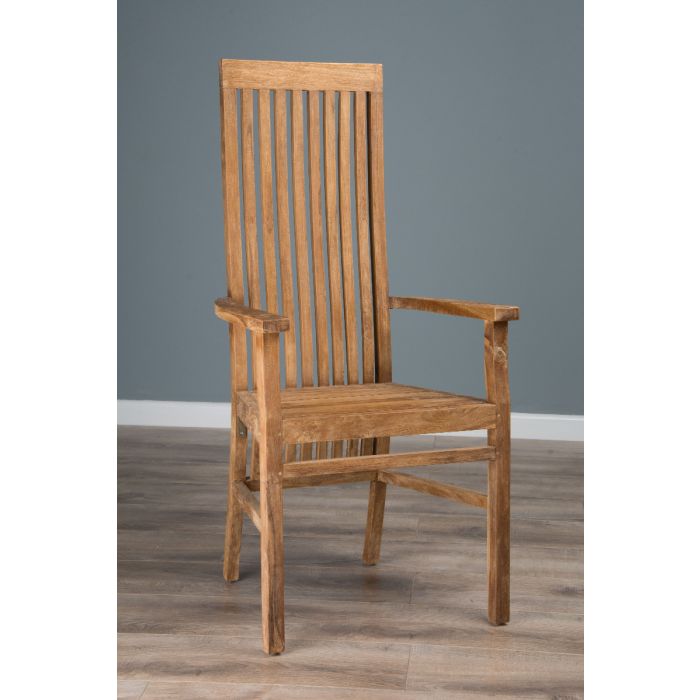 1.5m x 1.2m Reclaimed Teak Root Oval Dining Table with 4 Vikka Chairs - 4