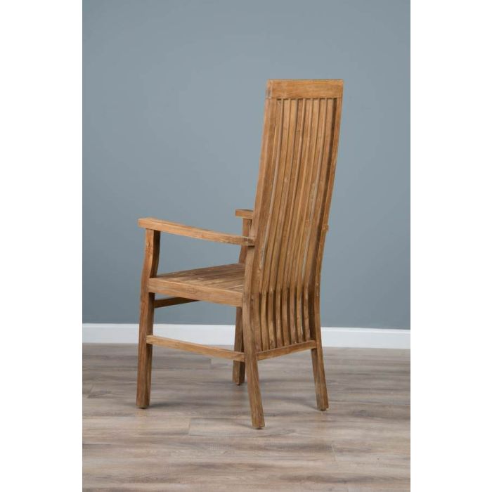 2.4m Reclaimed Teak Taplock Dining Table with 2 Backless Benches & 2 Vikka Armchairs - 10