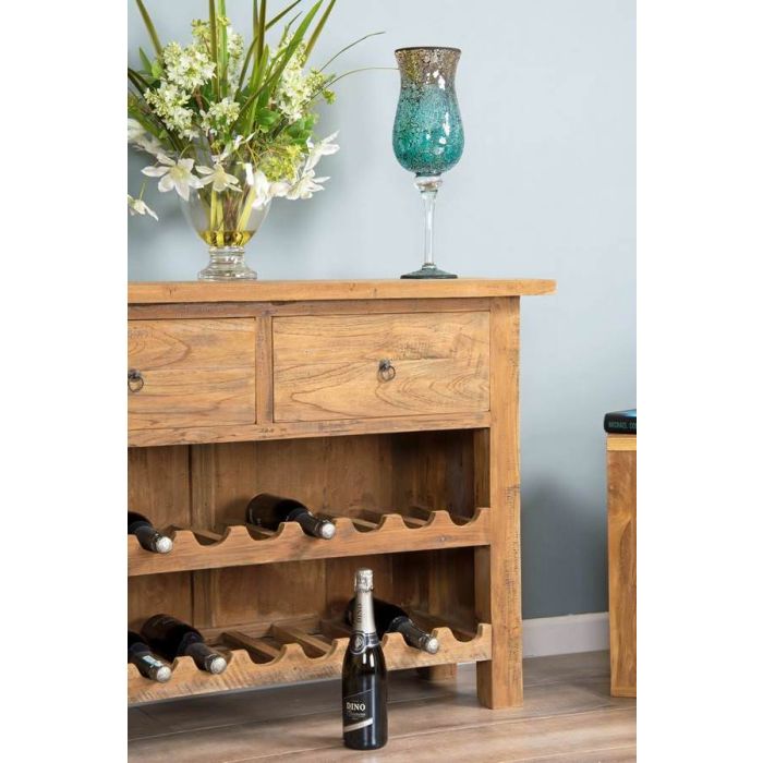 Reclaimed Teak Rustic Wine Rack - 4