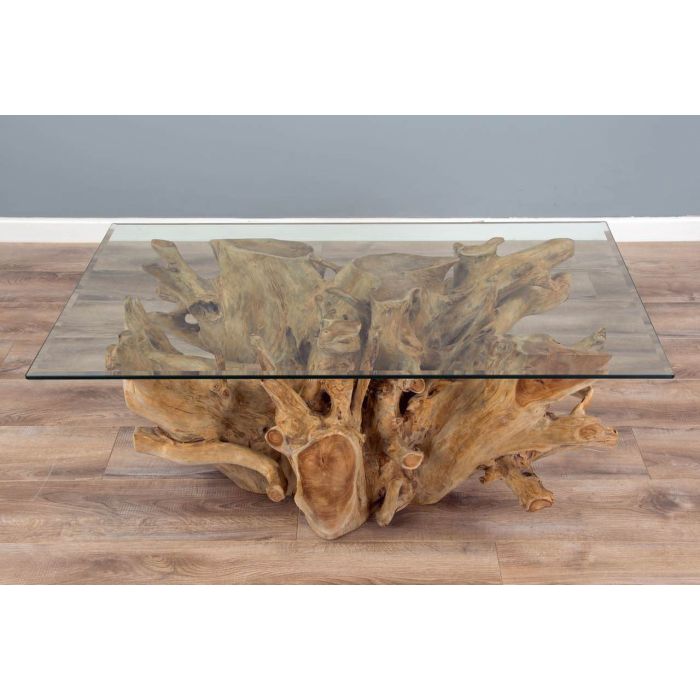 1.2m Reclaimed Teak Root Rectangular Coffee Table - 3