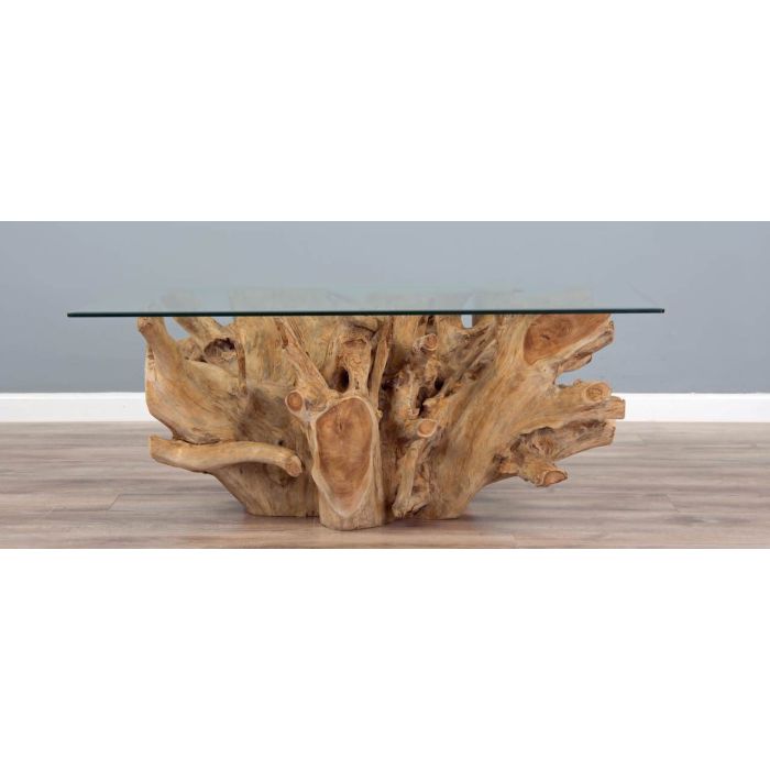 1.2m Reclaimed Teak Root Rectangular Coffee Table - 2
