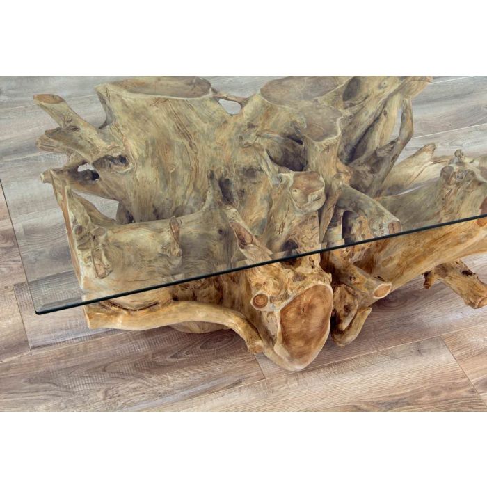 1.2m Reclaimed Teak Root Rectangular Coffee Table - 5