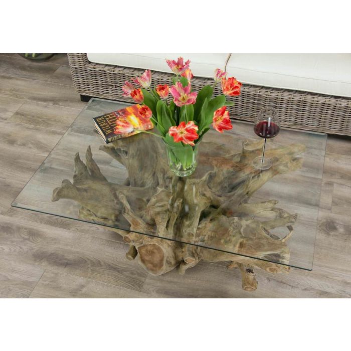 1.2m Reclaimed Teak Root Rectangular Coffee Table - 15