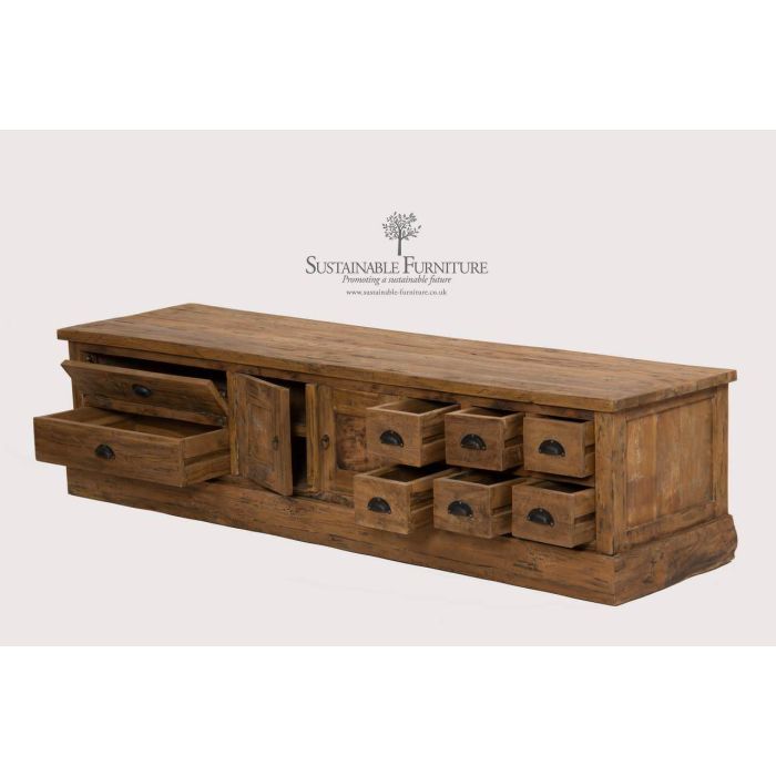 Reclaimed Teak TV Unit - 200cm x 55cm - 4