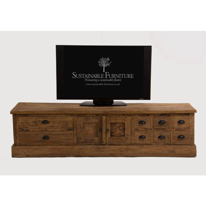 Reclaimed Teak TV Unit - 200cm x 55cm - 3