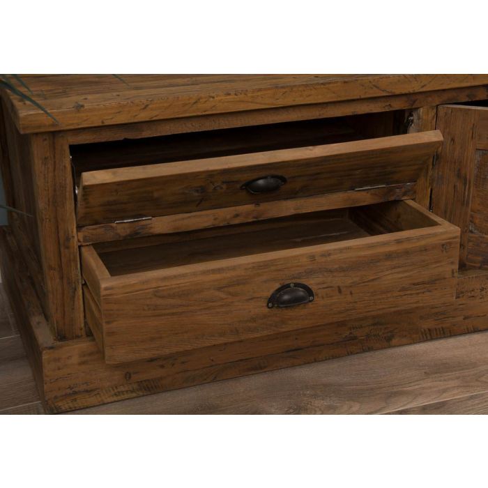 Reclaimed Teak TV Unit - 200cm x 55cm - 6