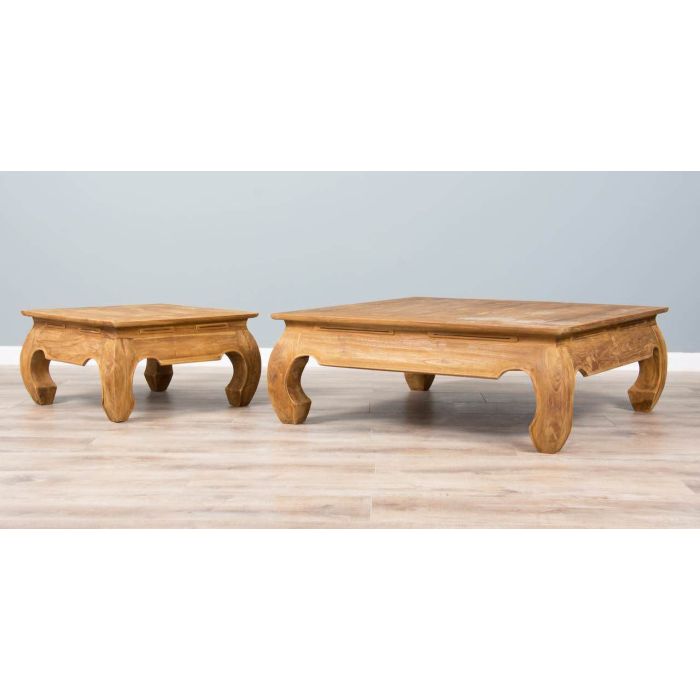 60cm Reclaimed Teak Opium Coffee Table - 7