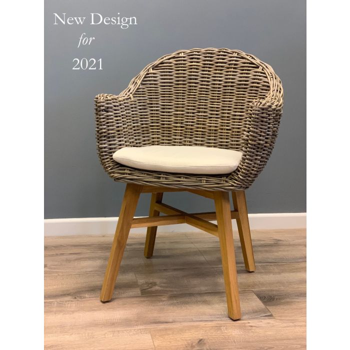 3m Reclaimed Teak Outdoor Open Slatted Cross Leg Table with 2 Backless Benches & 2 Scandi Armchairs - 1