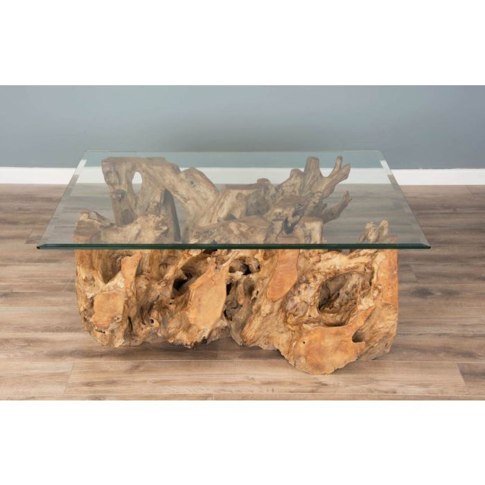 1.2m Reclaimed Teak Root Square Coffee Table - 4