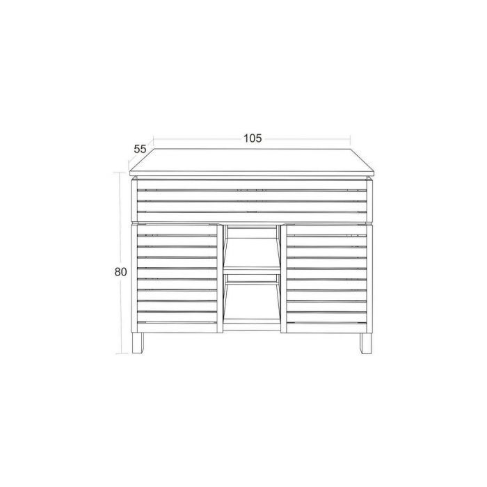 Diva Washstand with Cupboards, Drawer and Shelves - 105cm X 80cm - 3