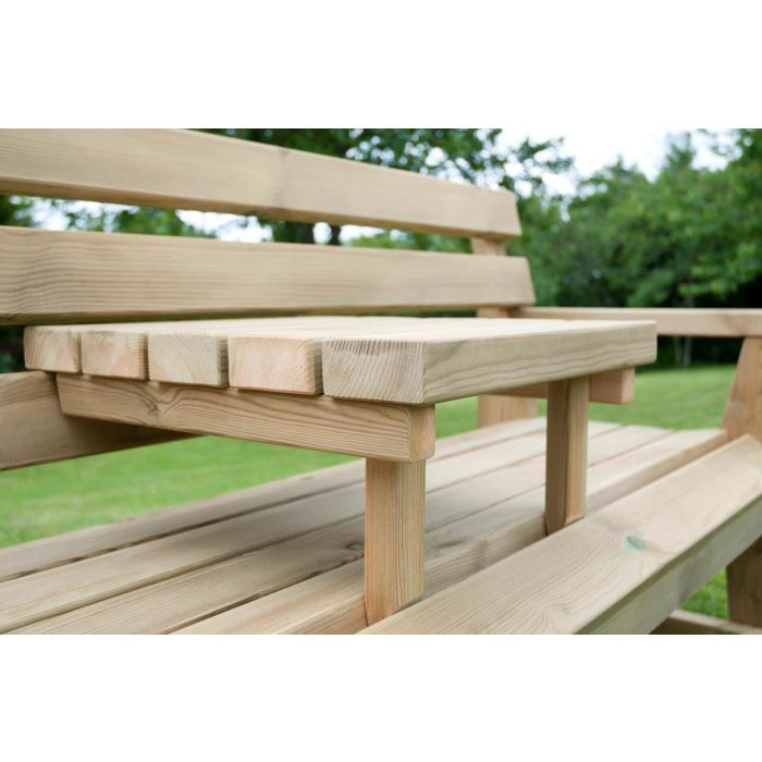 Swedish Redwood Rustic Bench - 4