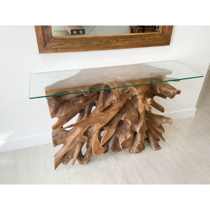 Reclaimed Teak Root Hall Table - 1
