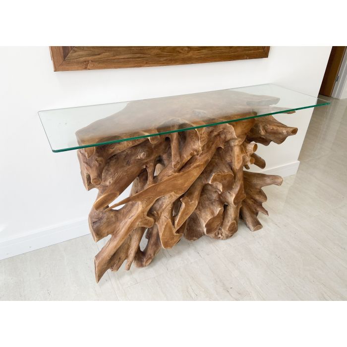Reclaimed Teak Root Hall Table - 6