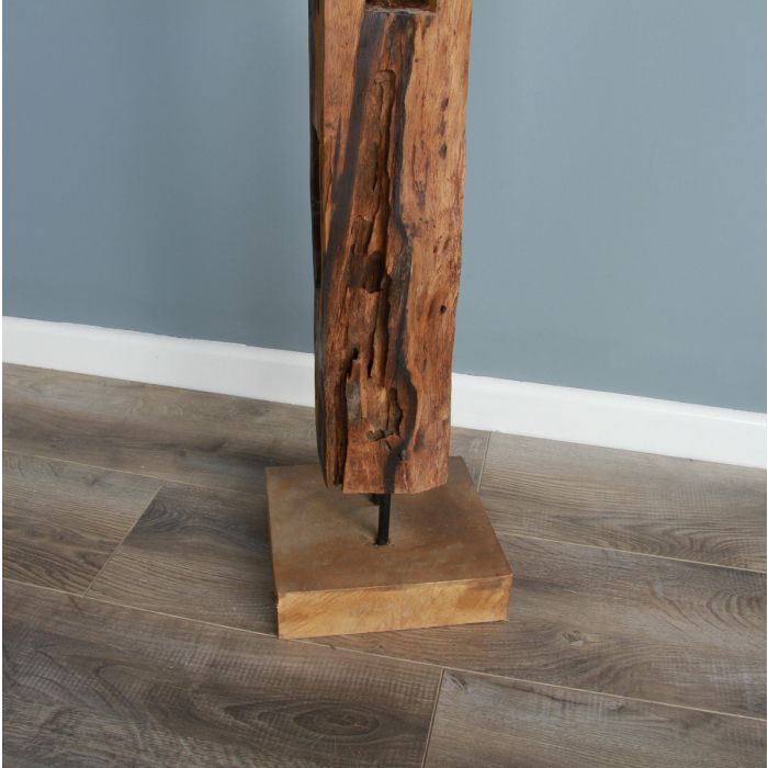 Reclaimed Teak Root Ox Gate Post Artefact - 4