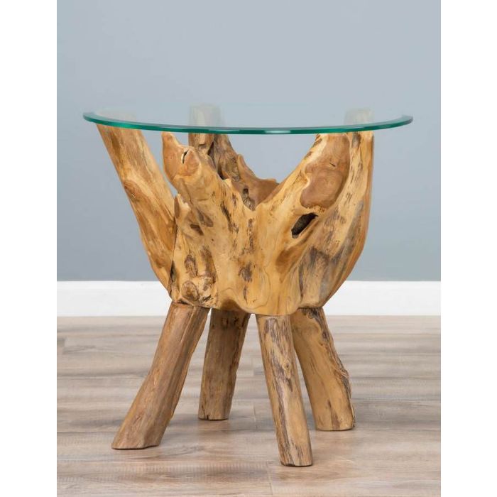 Reclaimed Teak Root Side Table - 10