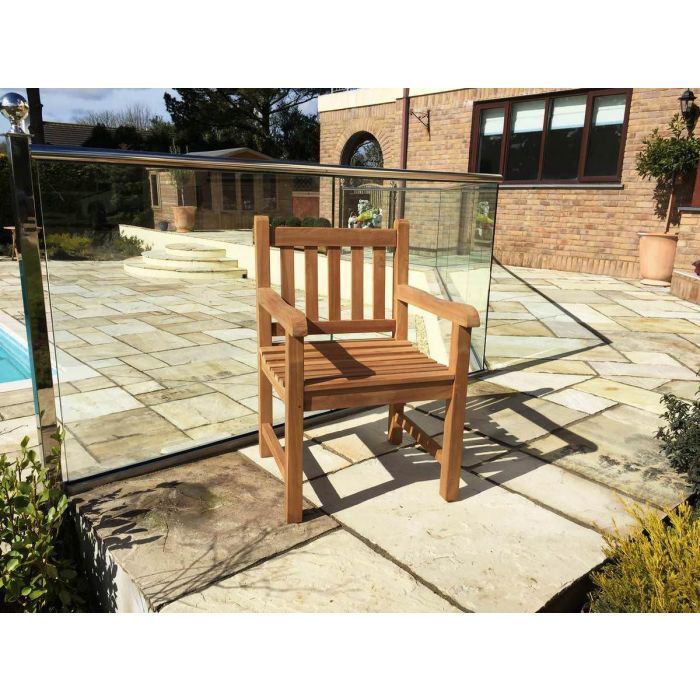 Traditional Teak Garden Armchair - 1