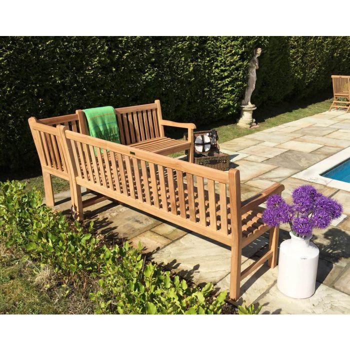 Classic Teak Corner Garden Bench - 1