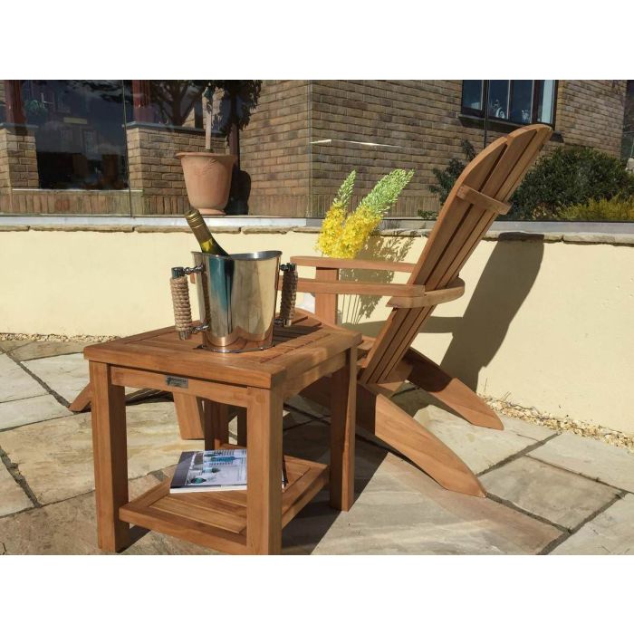Teak Adirondack Chair with Footstool - 4
