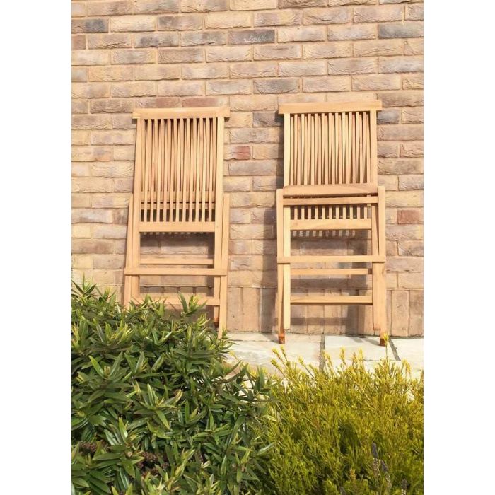 Set of TWO Classic Teak Folding Chairs - 8