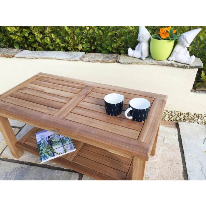 Richmond Teak Garden Bench & Teak Coffee Table Set - 10