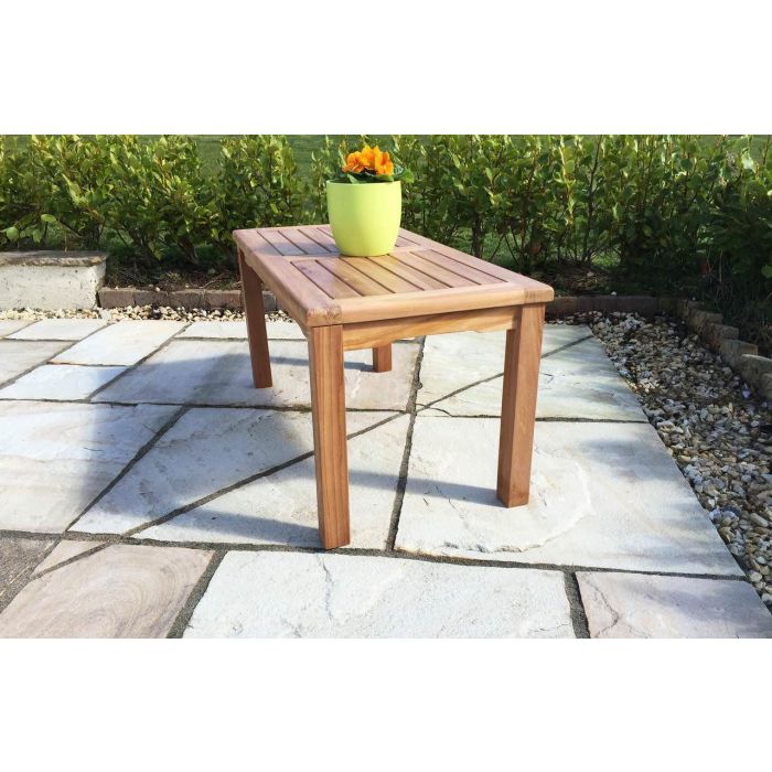 90cm Teak Rectangular Coffee Table - 1