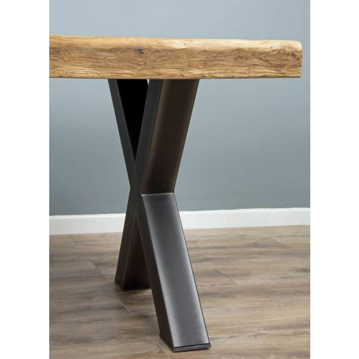 3m Reclaimed Teak Urban Fusion Cross Dining Table with 8 Latifa Dining Chairs  - 6