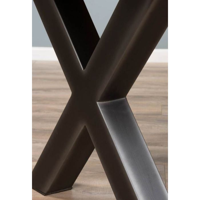 3m Reclaimed Teak Urban Fusion Cross Dining Table with Ten Dove Grey Windsor Ring Back Dining Chairs  - 12