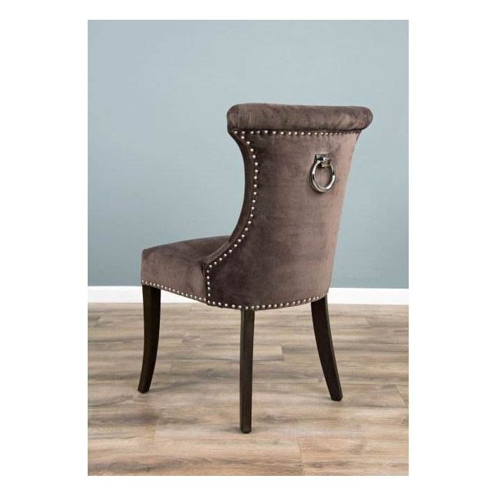 1.5m Java Root Dining Table with 6 Velveteen Ring Back Dining Chairs - 15