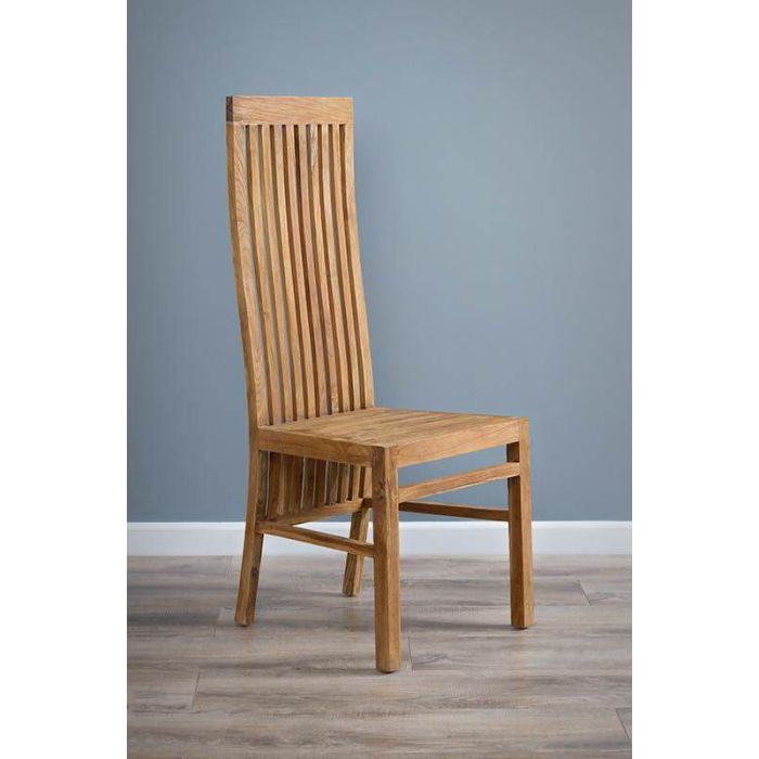 1m Reclaimed Teak Taplock Dining Table with 4 Vikka Dining Chairs - 3