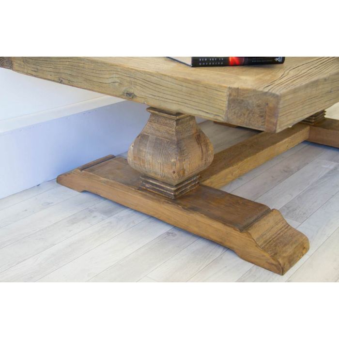 1.4m Reclaimed Elm Pedestal Coffee Table - 3