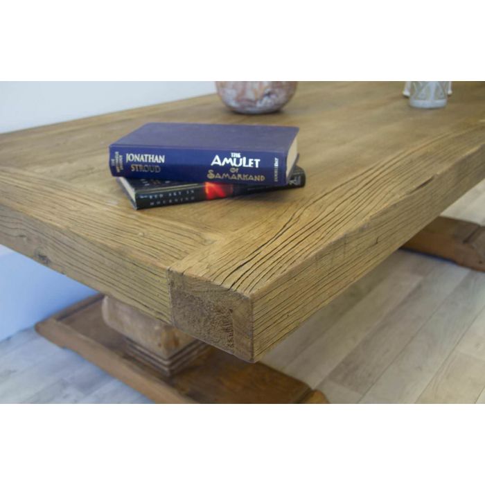 1.4m Reclaimed Elm Pedestal Coffee Table - 4