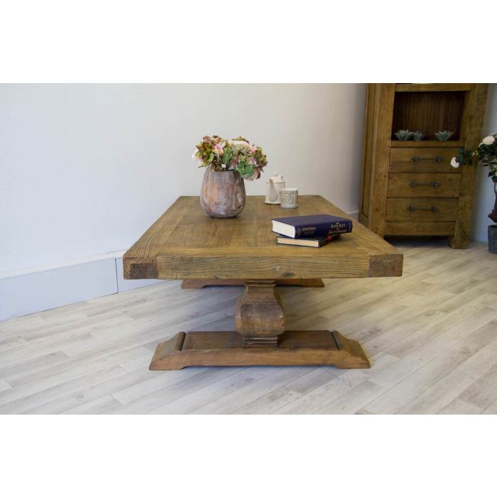1.4m Reclaimed Elm Pedestal Coffee Table - 2