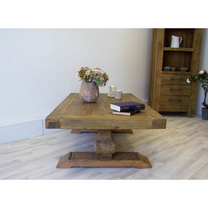 1.4m Reclaimed Elm Pedestal Coffee Table - 1