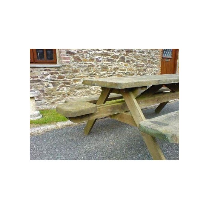 Douglas Fir Whole Tree Picnic Bench - 1