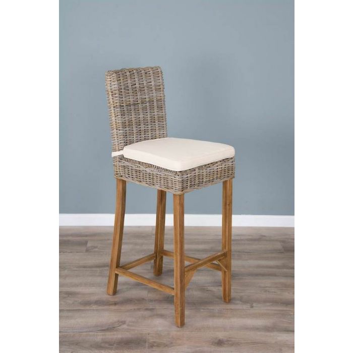 Kubu Grey Wicker Bar Stool - 5