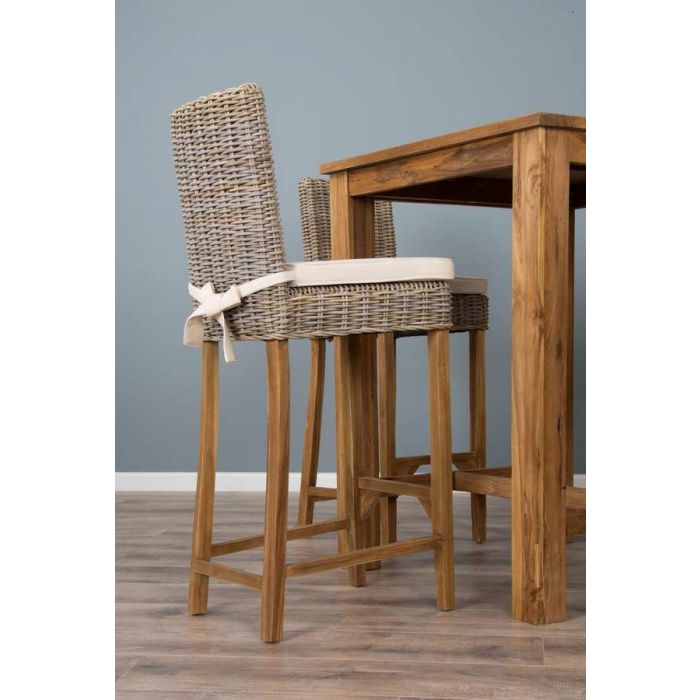 Kubu Grey Wicker Bar Stool - 3