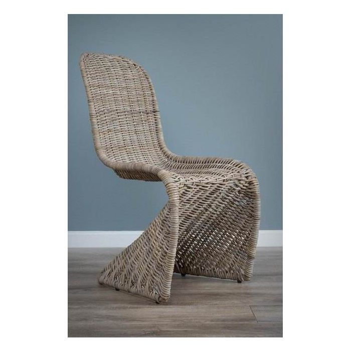 1.5m Reclaimed Teak Root Circular Dining Table with 6 Stackable Zorro Chairs  - 16