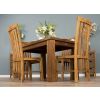 1.2m Reclaimed Teak Taplock Dining Table with 4 Santos Dining Chairs - 2