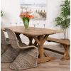 2m Reclaimed Teak Dinklik Dining Table with 1 Backless Bench & 3 Stackable Zorro Chairs    - 2